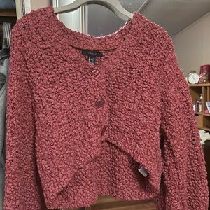 Forever 21 Cropped Pink Sweater Cardiganan
